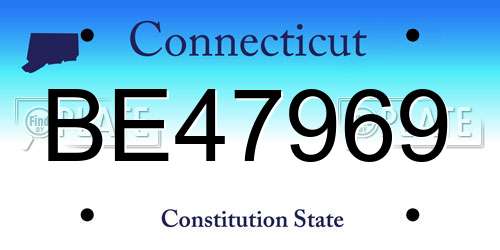 BE47969 Connecticut License Plate