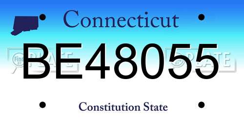 BE48055 Connecticut License Plate
