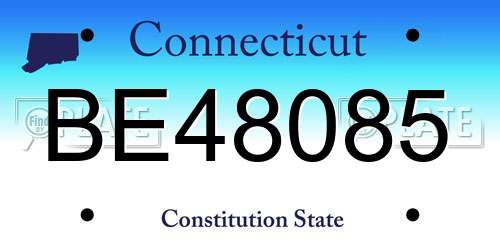 BE48085 Connecticut License Plate