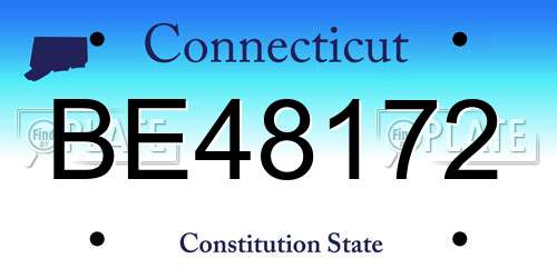 BE48172 Connecticut License Plate