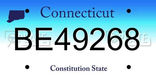 BE49268 Connecticut License Plate