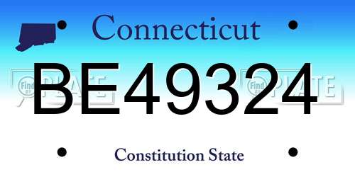 BE49324 Connecticut License Plate