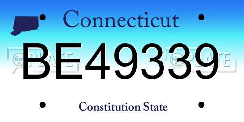 BE49339 Connecticut License Plate