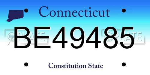 BE49485 Connecticut License Plate