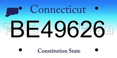 BE49626 Connecticut License Plate