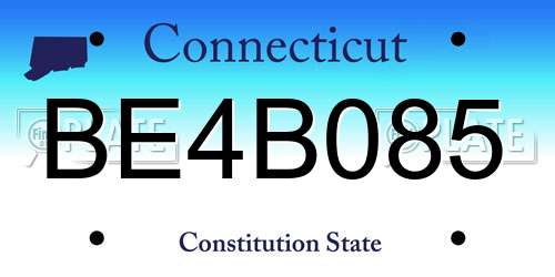 BE4B085 Connecticut License Plate