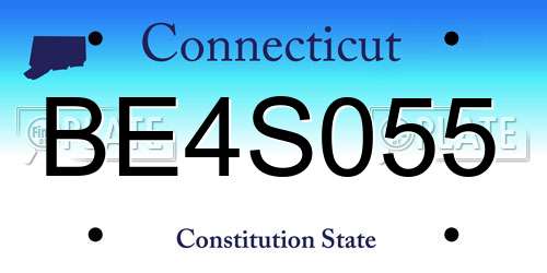 BE4S055 Connecticut License Plate