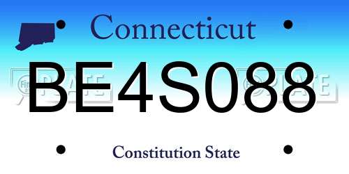 BE4S088 Connecticut License Plate