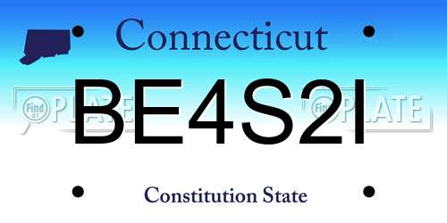 BE4S2I Connecticut License Plate
