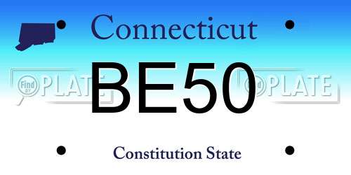 BE50 Connecticut License Plate