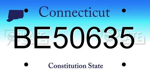 BE50635 Connecticut License Plate