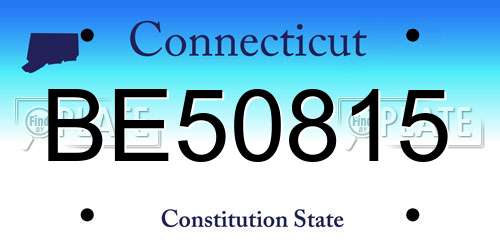 BE50815 Connecticut License Plate