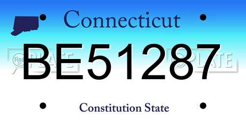 BE51287 Connecticut License Plate