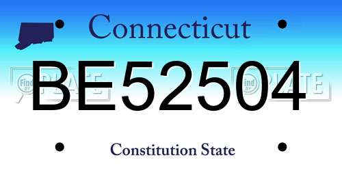 BE52504 Connecticut License Plate
