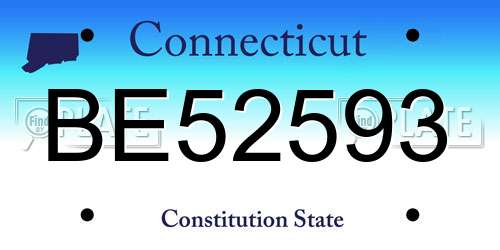 BE52593 Connecticut License Plate