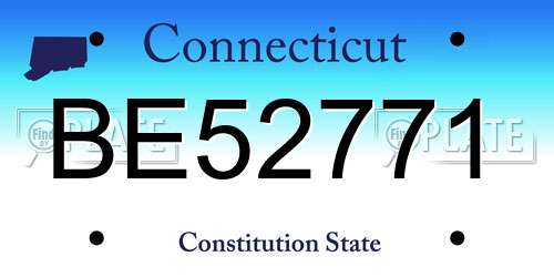 BE52771 Connecticut License Plate