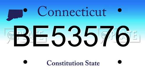 BE53576 Connecticut License Plate