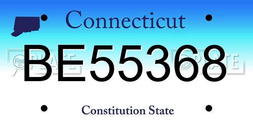BE55368 Connecticut License Plate