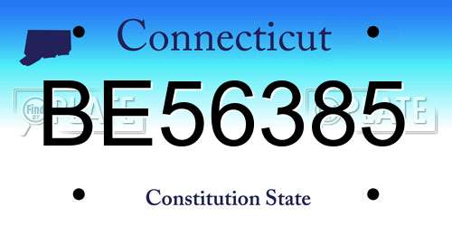 BE56385 Connecticut License Plate