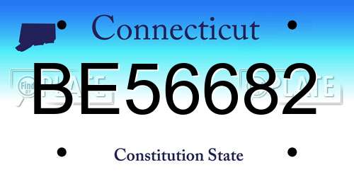 BE56682 Connecticut License Plate