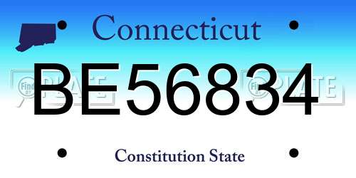BE56834 Connecticut License Plate