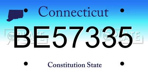BE57335 Connecticut License Plate