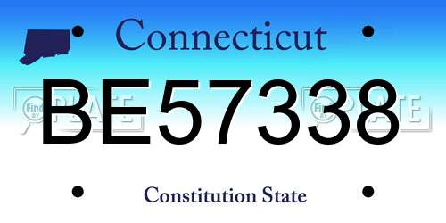 BE57338 Connecticut License Plate