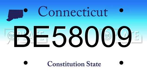 BE58009 Connecticut License Plate
