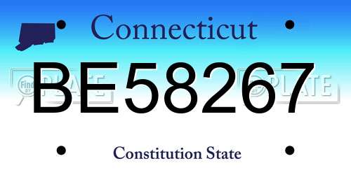 BE58267 Connecticut License Plate