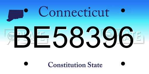 BE58396 Connecticut License Plate