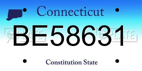 BE58631 Connecticut License Plate