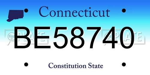 BE58740 Connecticut License Plate