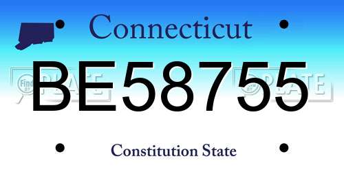 BE58755 Connecticut License Plate