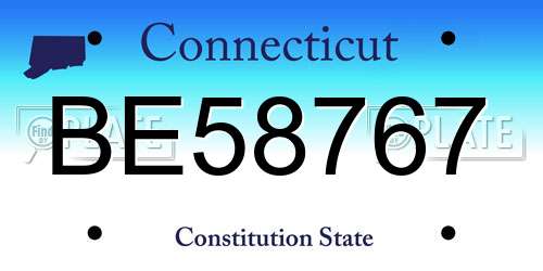 BE58767 Connecticut License Plate