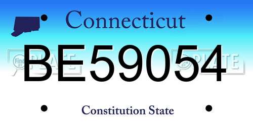 BE59054 Connecticut License Plate