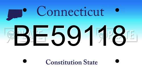 BE59118 Connecticut License Plate