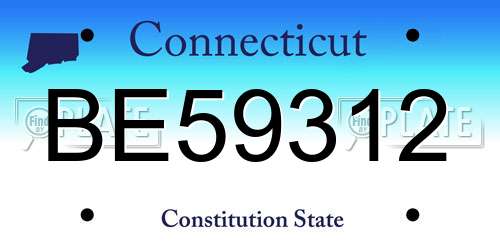 BE59312 Connecticut License Plate