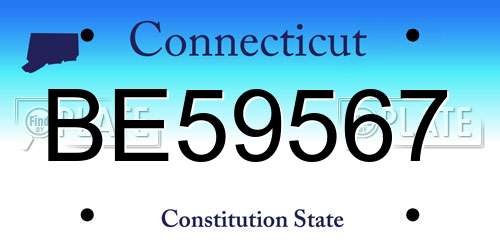 BE59567 Connecticut License Plate