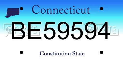 BE59594 Connecticut License Plate