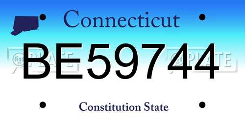 BE59744 Connecticut License Plate