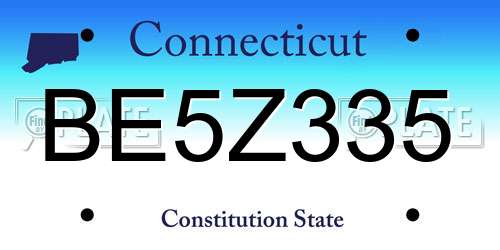 BE5Z335 Connecticut License Plate