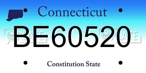 BE60520 Connecticut License Plate