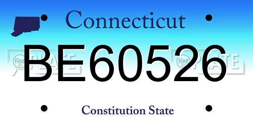 BE60526 Connecticut License Plate