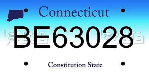 BE63028 Connecticut License Plate