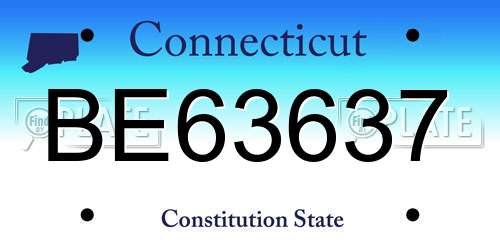 BE63637 Connecticut License Plate