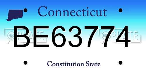 BE63774 Connecticut License Plate