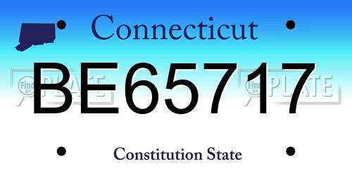 BE65717 Connecticut License Plate