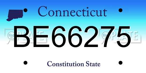 BE66275 Connecticut License Plate
