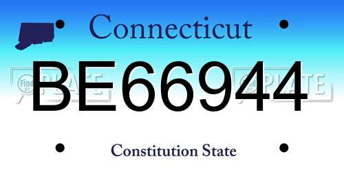 BE66944 Connecticut License Plate