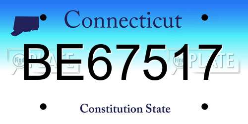 BE67517 Connecticut License Plate